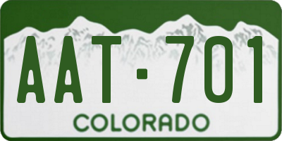 CO license plate AAT701