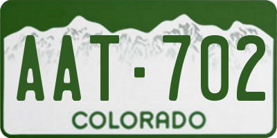 CO license plate AAT702