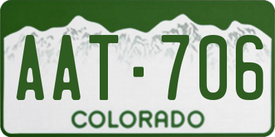 CO license plate AAT706