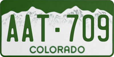 CO license plate AAT709