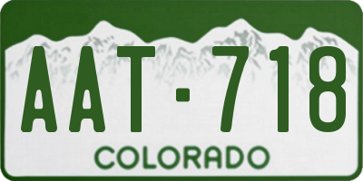 CO license plate AAT718