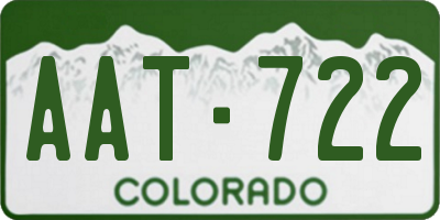 CO license plate AAT722