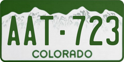 CO license plate AAT723