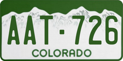CO license plate AAT726