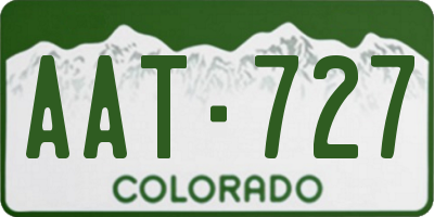 CO license plate AAT727