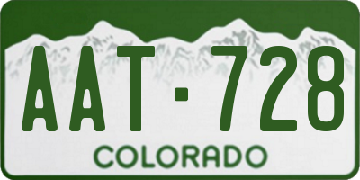 CO license plate AAT728