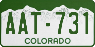 CO license plate AAT731