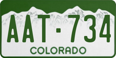 CO license plate AAT734