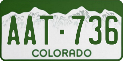 CO license plate AAT736