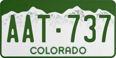 CO license plate AAT737