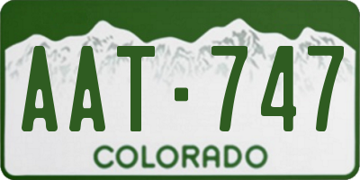 CO license plate AAT747