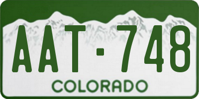 CO license plate AAT748