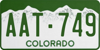 CO license plate AAT749