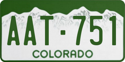 CO license plate AAT751