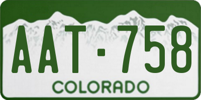 CO license plate AAT758