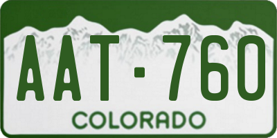 CO license plate AAT760