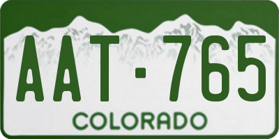 CO license plate AAT765