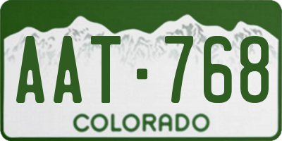CO license plate AAT768