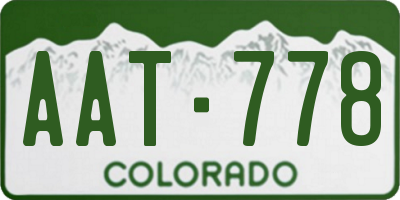 CO license plate AAT778