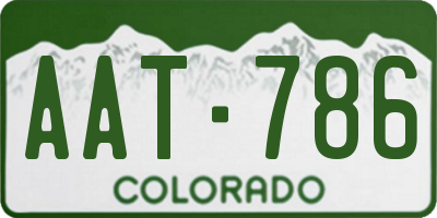 CO license plate AAT786