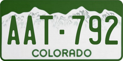 CO license plate AAT792