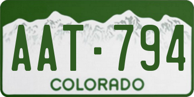 CO license plate AAT794