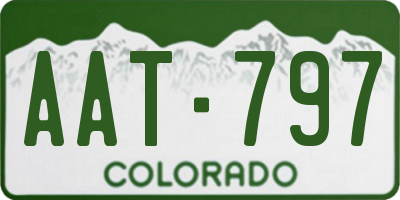 CO license plate AAT797