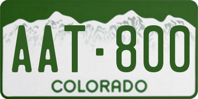 CO license plate AAT800