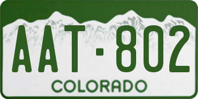 CO license plate AAT802