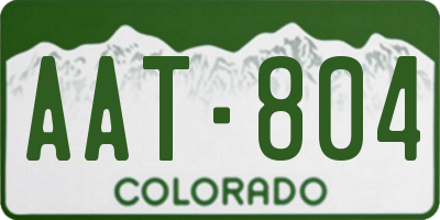 CO license plate AAT804