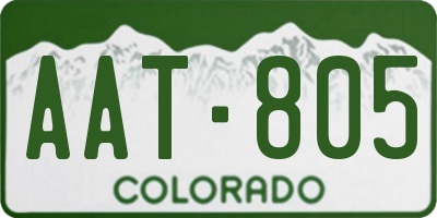 CO license plate AAT805