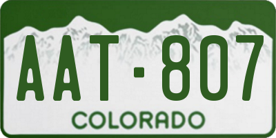 CO license plate AAT807