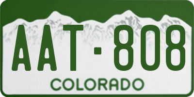 CO license plate AAT808