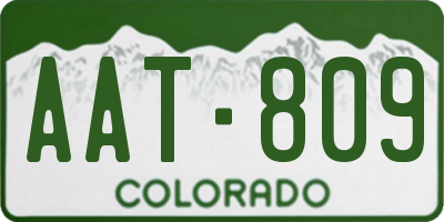 CO license plate AAT809