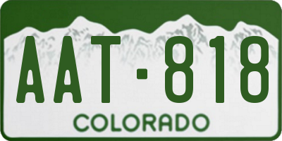CO license plate AAT818