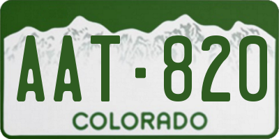 CO license plate AAT820