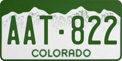 CO license plate AAT822