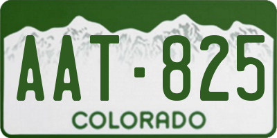 CO license plate AAT825