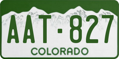 CO license plate AAT827