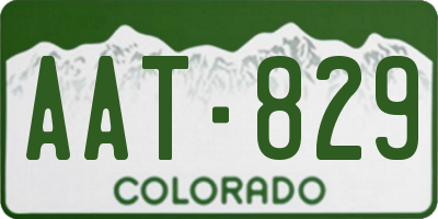CO license plate AAT829