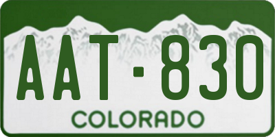 CO license plate AAT830