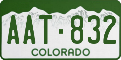 CO license plate AAT832