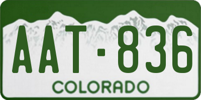 CO license plate AAT836