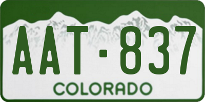 CO license plate AAT837