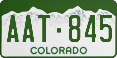 CO license plate AAT845