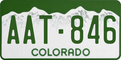 CO license plate AAT846