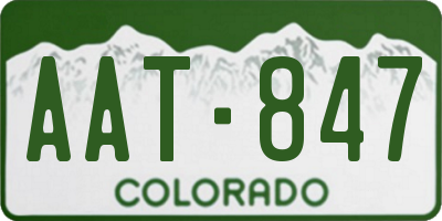 CO license plate AAT847