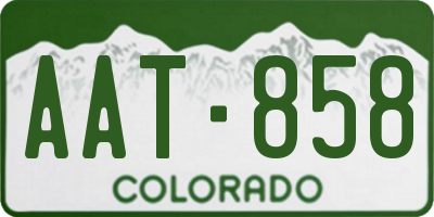 CO license plate AAT858