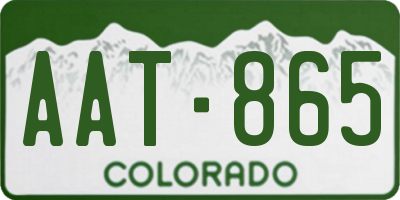 CO license plate AAT865
