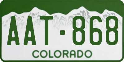 CO license plate AAT868